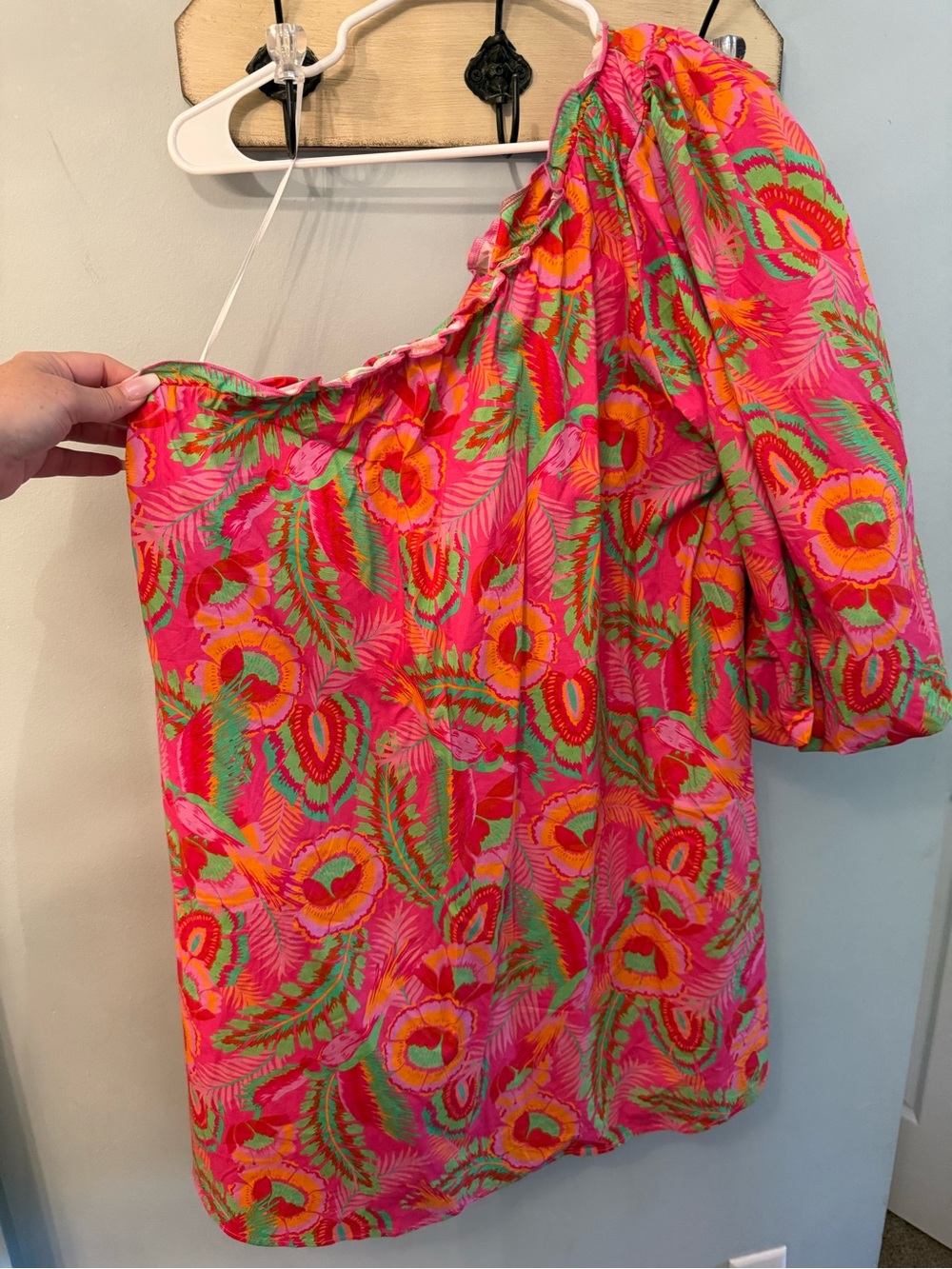 Show Me Your MuMu One-Shoulder Mini Dress in Hot Pink Floral